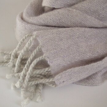 手織りカシミアミニマフラー・・グレーⅲの画像