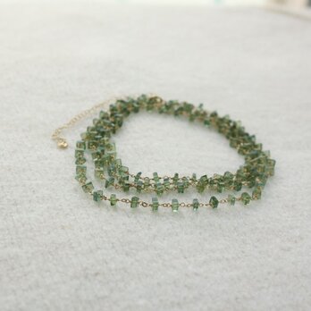 Green Apatite Long Necklace　グリーンアパタイトのロングネックレスの画像