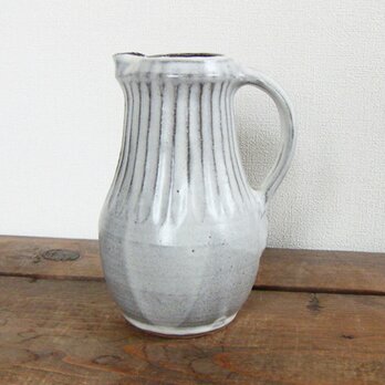 しのぎ手のピッチャー（白釉）／オーダーメイド受付可