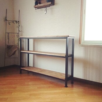 【アイアン×ウッド シェルフ~プロヴァンス風】コンソールテーブル