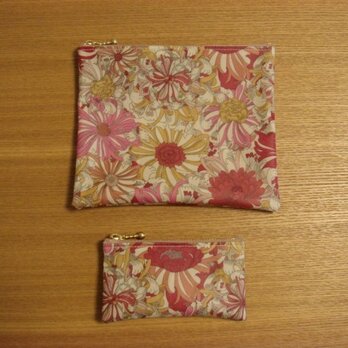 ☆リバティラミネートポーチ2点（中・ミニ）セット☆