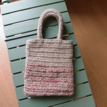 小さな赤麻紐×麻紐のバック(119)