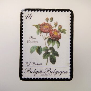 ベルギー　ルドーテの薔薇切手ブローチ2137の画像