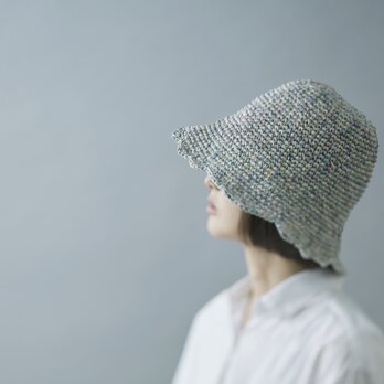 Hand-knitted Hat/ブルー