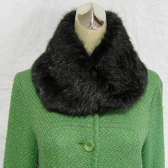 ¶ new antique fur ¶ ナチュラルブラックデザインミンクnejiriスヌード「diza」