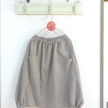 ピンストライプ　リネン　バルーンスカートの画像
