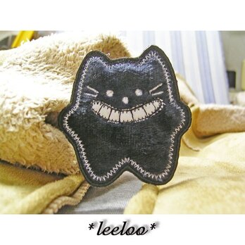 ★星の黒猫★アップリケ/刺繍ワッペン★小1の画像