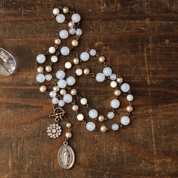2way ◆ vintage イタリー製メダイと白蝶貝のネックレスの画像