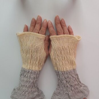 再販　フィットするカシミヤ　手織り　ハンドウォーマー 　N48の画像