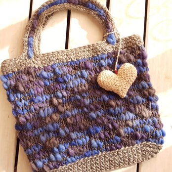 モコモコ ウール＆手染めヘンプバッグ　【MB10002】