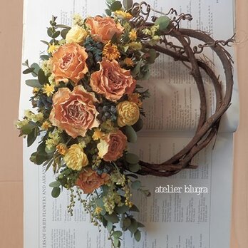 atelier BLUGRA八ヶ岳〜薔薇とユーカリの葡萄蔓Wreath2の画像