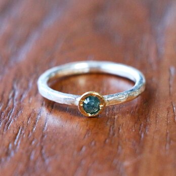 blue diamond ring ＊size 12＊stearing silver925の画像