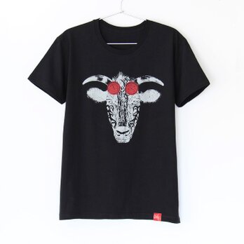 ウシくんのTシャツ　black x silverの画像