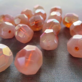 **♥Vintage West German Opalescent Peach Glass beads♥**の画像
