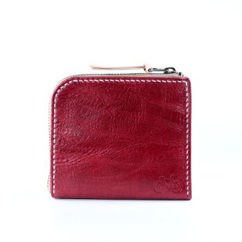 Ｌ字ファスナーのポケット財布（ワイン）の画像