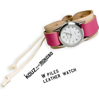 ▲WPILES 女子的♡春色ヌメ×ピンクでさわやかカジュアル「Wパイルズ 腕時計」バングルウォッチ（WPW-WPP-W）の画像