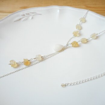 【SALE】SV925 honey&milk Y字ロングネックレス  シルバーの画像