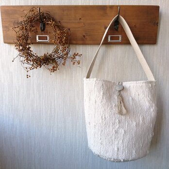 裂き織り　ワンショルダーバッグ 綿毛