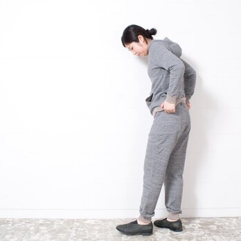 P-0001 茶綿スウェットパンツ チャコール サイズ２