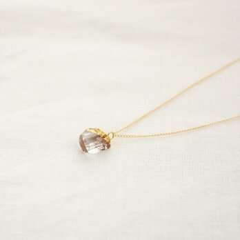 Rough Rock White Topaz Necklace w/ JapaneseLacquer,GoldLeafの画像