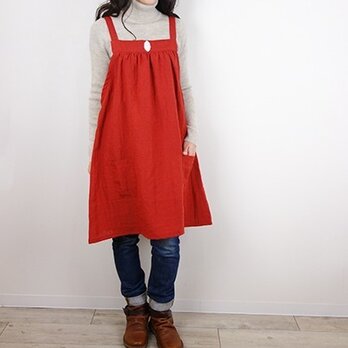 リネンスカーレットエプロンキャミワンピース