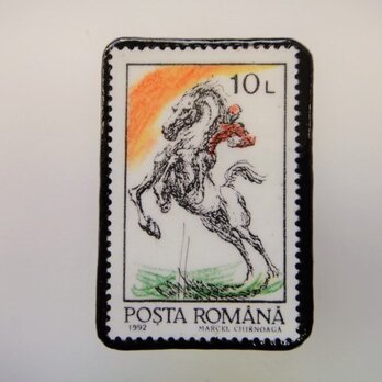 ルーマニア　馬切手ブローチ　2219の画像