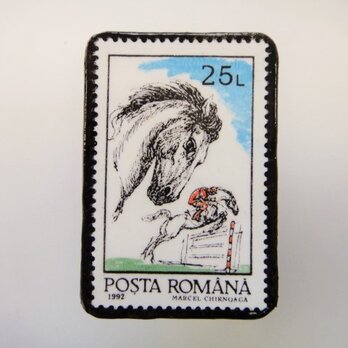 ルーマニア　馬切手ブローチ　2220の画像