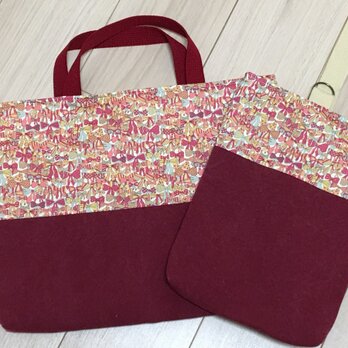 LIBERTY *Jenny's Ribbons*　レッスンバック＆シューズ袋セットの画像