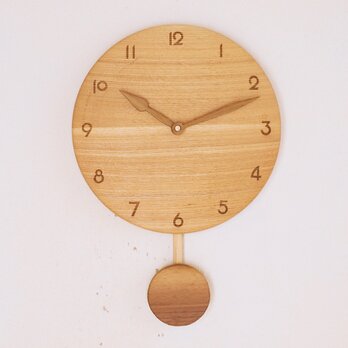 振り子時計　タモ材1の画像