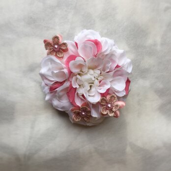入学・卒業のコサージュ（ホワイト・ピンク）