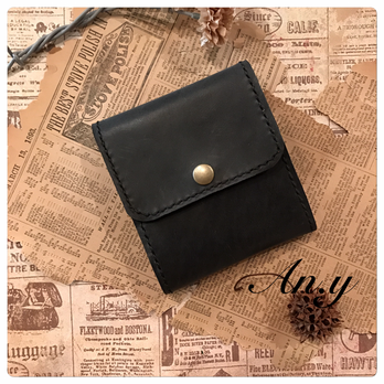 レザー二つ折り財布 ヴィンテージブラック