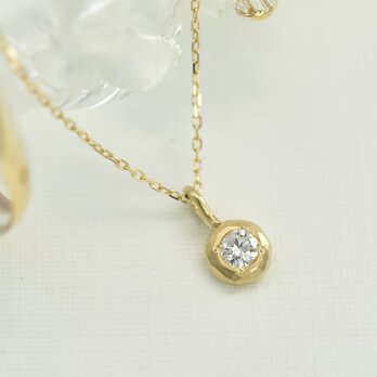 ４月誕生石 ダイヤモンド K18 ネックレス 0.10ct (M-N009)の画像