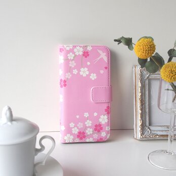 ＜iPhone＞手帳型スマホケース【桜と燕】の画像