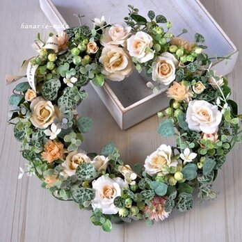 tiny　vanilla　roses wreath ：ヴァニラ色のばらの画像