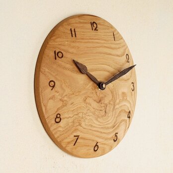 木製 掛け時計 丸 栗材4の画像