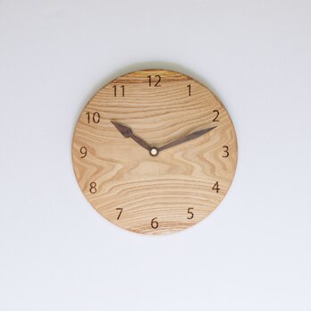 木製 掛け時計 丸型 栗材15の画像