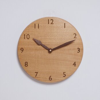木製 掛け時計 丸型 栗材11の画像