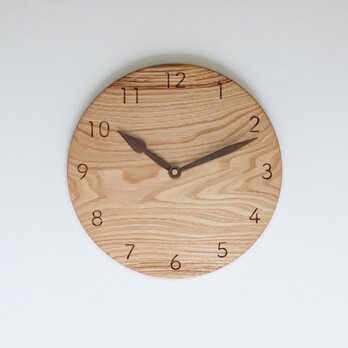木製 掛け時計 丸型 栗材14の画像