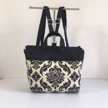 4way bag/バックパック/リュック/斜め掛けバッグ/ショルダーバッグ/トート - Damask in Cavern