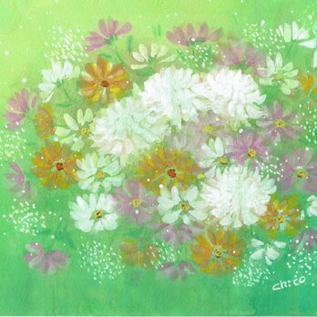 「Cute flower」 水彩画原画の画像