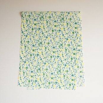 手ぬぐい【 オモイデ 】木賊色×黄色