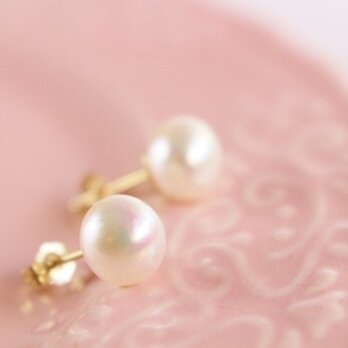 マカロンPearl　ピアス　14KGF　の画像