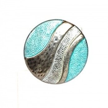 世界の飾りボタン ピンブローチ ミントグリーン[mazp-095]の画像
