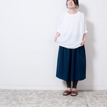 18-S0004C "備後節織"gathered skirt