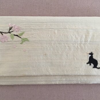 懐紙入れ  猫と桜の画像