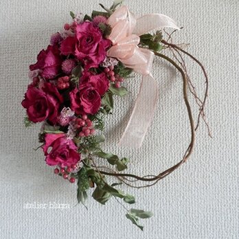 atelier BLUGRA八ヶ岳〜薔薇とミントの柳Wreath6の画像