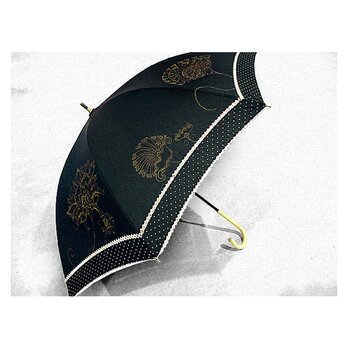 日傘（花更紗Ⅲ）（濃紺色）の画像