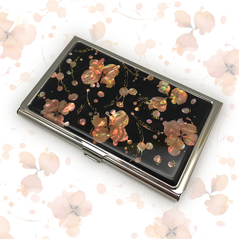 名刺カードケース 天然貝仕様（桜・SAKURA）＜螺鈿アート＞の画像