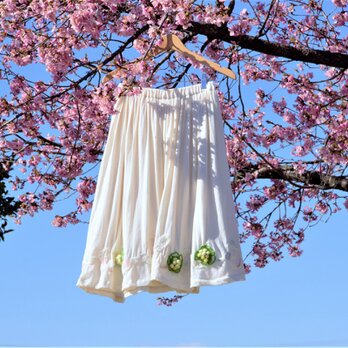野に咲く春のギャザースカート【送料無料】の画像