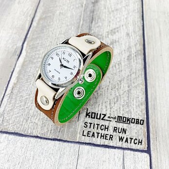 【送料無料】毎日つけていたくなる時計「ステッチラン 腕時計」受注生産（SRW-BGW-HS）の画像